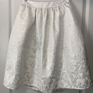 Express Women’s White & Silver A-Line Skirt - Color - Size: 4